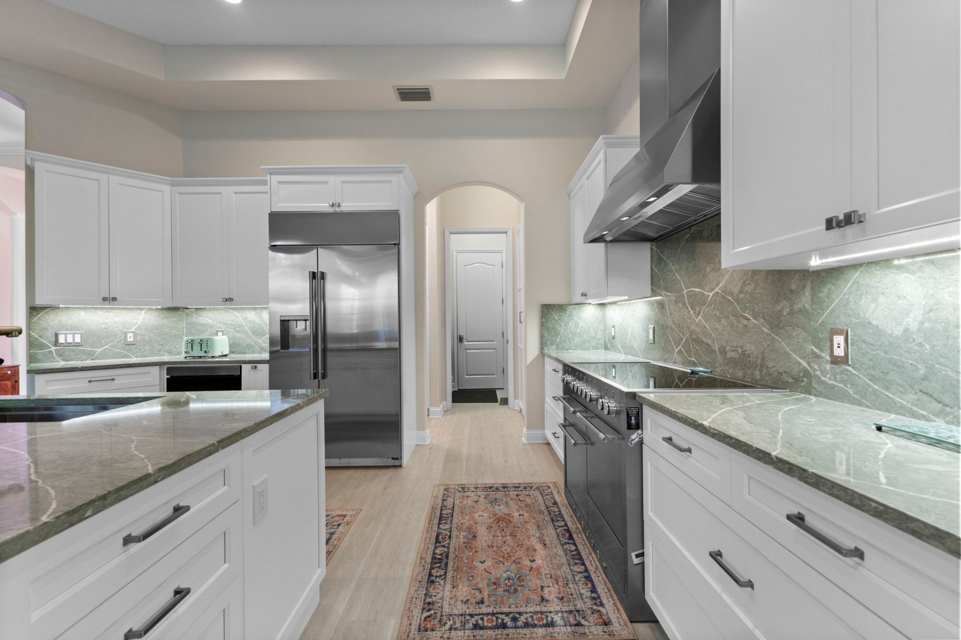 Custom white shaker cabinetry detail